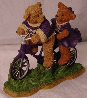 University of Washington Huskies Tandem Bicycle Figurine