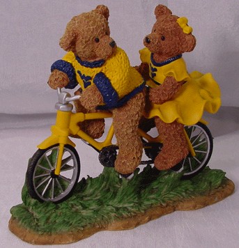 University of West Virginia Mountaineers Tandem Bicycle Figurine
